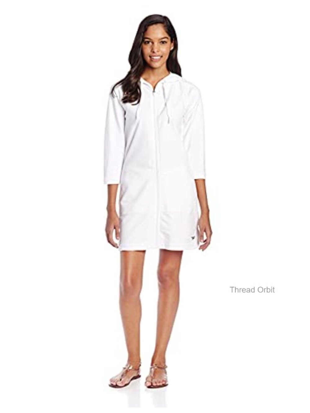 Women's Hooded Aquatic Robe Cover-Up with Full Front Zip